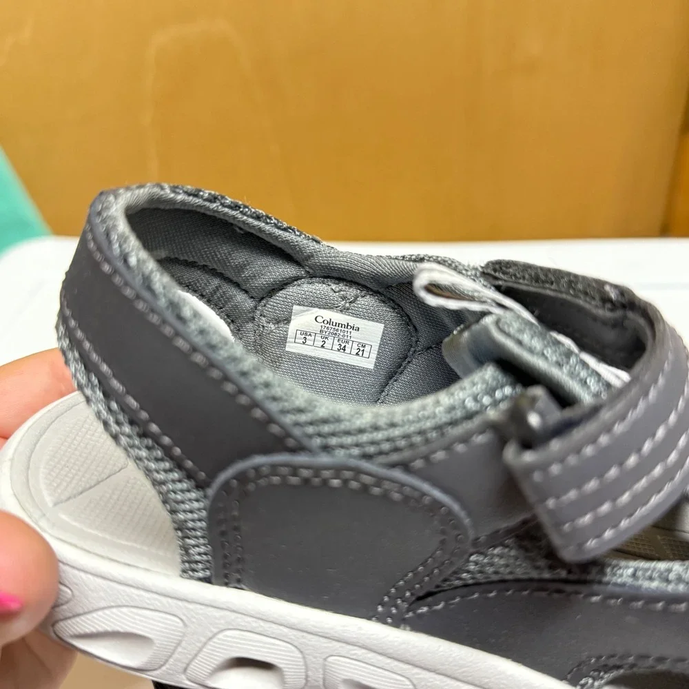 Columbia Youth Techsun Wave Sandals Shark Grey Ice BY2082-011 Kids Size 3